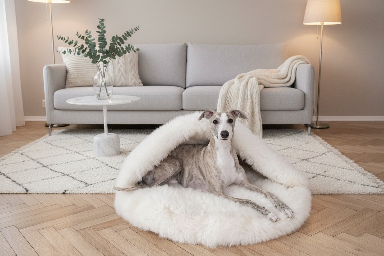 Natural Sheepskin Pet Cave - White-0